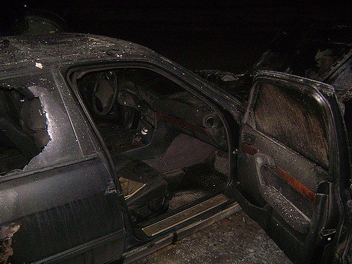 За сутки в Кузбассе сгорели Opel и Audi